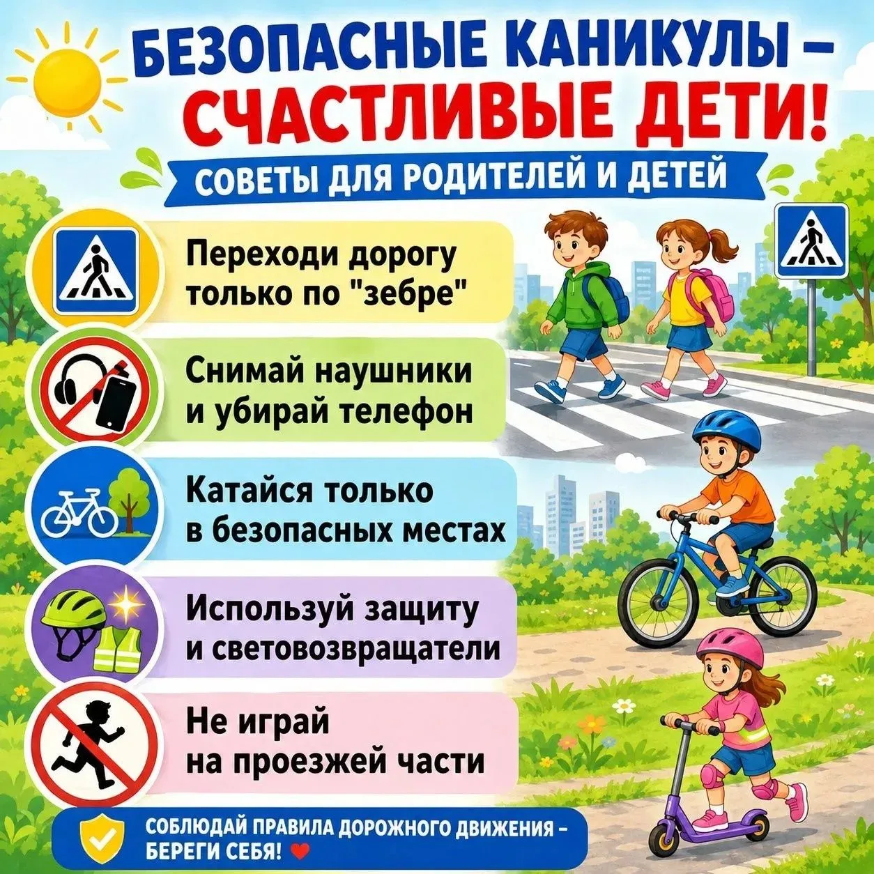 Как мы можем вместе предотвратить детский травматизм на дорогах?

Учим детей пересекать дорогу тольк