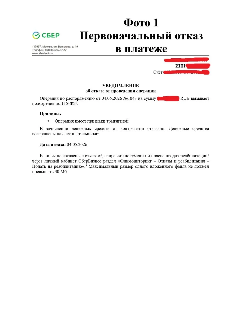 Реабилитация отказа в операции в трех актах.

Моя команда в очередной раз реабилитировала отказ в оп