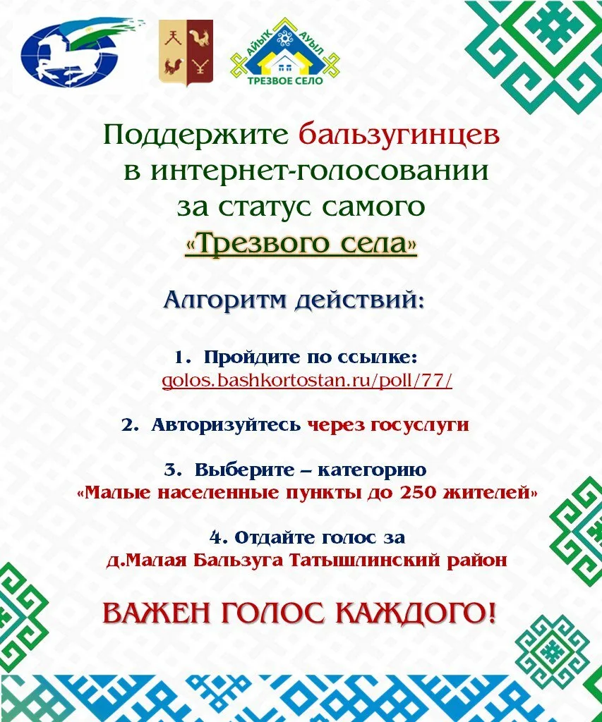 🏆 Поддержим деревню Малая Бальзуга в борьбе за звание «Трезвое село»!