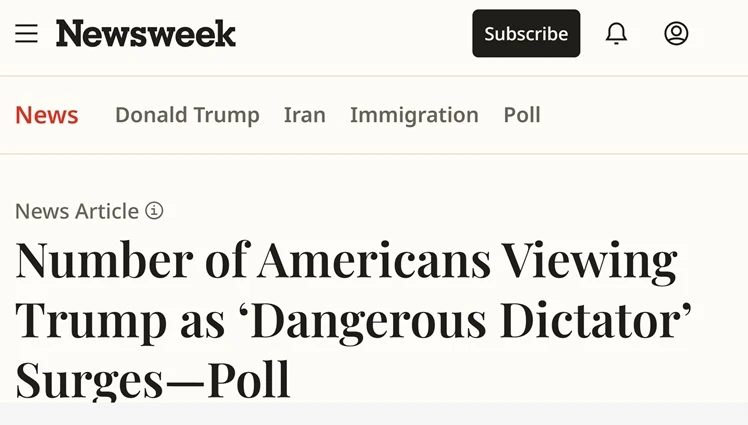 🇺🇸Большинство американцев считают Трампа «опасным диктатором», — Newsweek

▪️59% из 5469 респонден