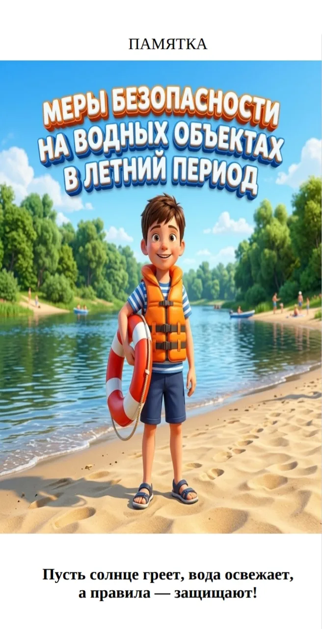 Памятка: Меры безопасности на водных объектах в летний период.