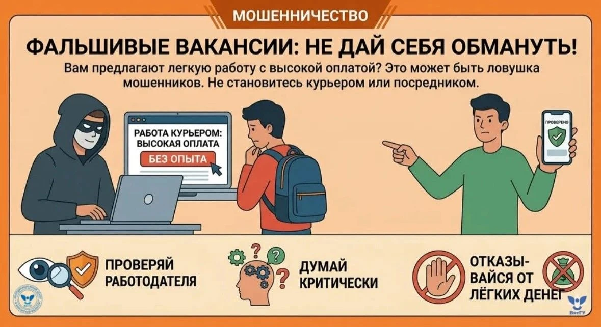 🚨 Осторожно: фальшивые вакансии! Не дайте себя обмануть! 

🚨 Вам предлагают «лёгкие деньги», работ