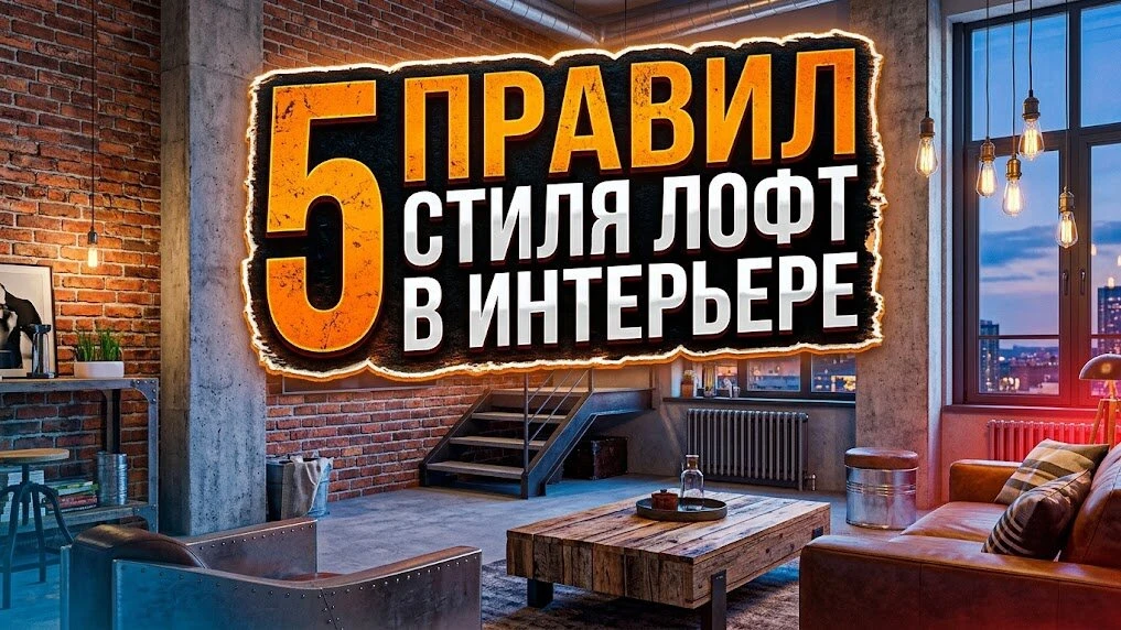 В новом видео разбираем пять правил стиля лофт в интерьере, чтобы вы могли создать брут...