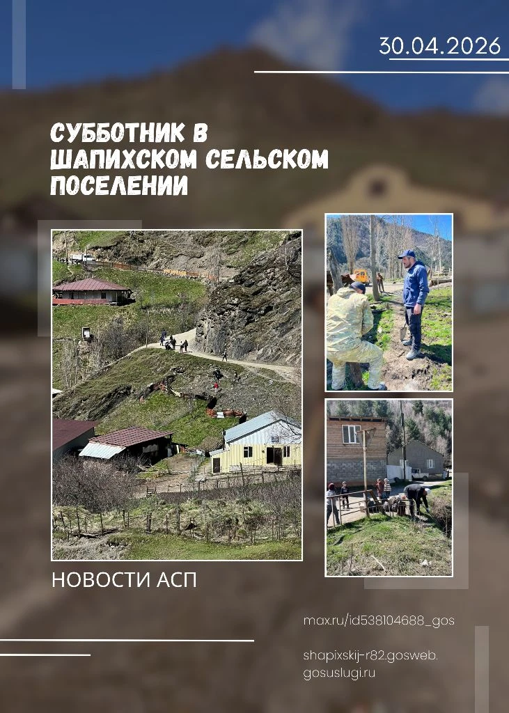 📰 В Шапихском сельском поселении прошёл массовый весенний субботник.