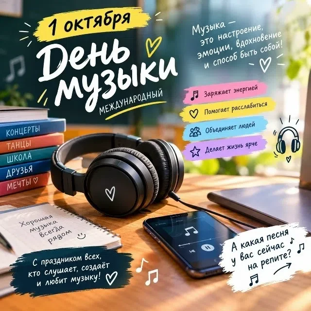🎧1 октября - Международный день музыки