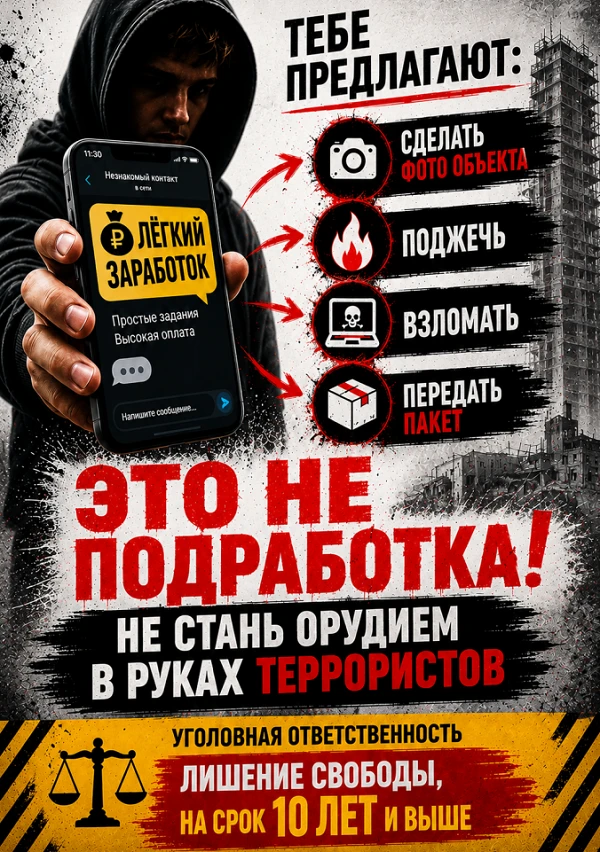 ⚠️ НЕ СТАНЬ ОРУДИЕМ ТЕРРОРИСТОВ!