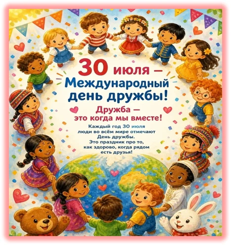 30 июля весь мир отмечает Международный день дружбы — один из самых дружелюбных праздни...