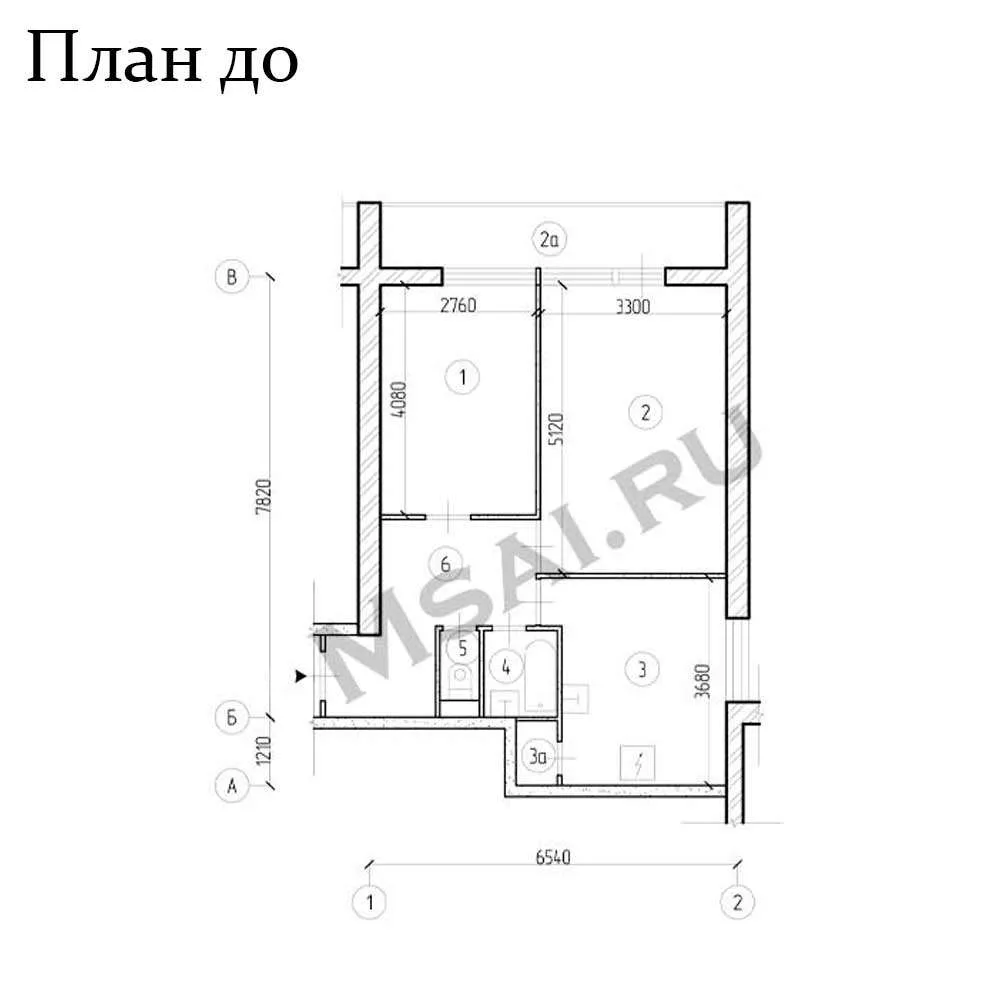 Перепланировка 2-комнатной квартиры в доме модификации II-18-02/12 (бульвар Яна Райниса)