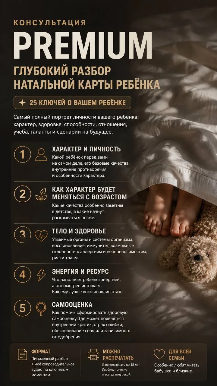 🏆PREMIUM — ГЛУБОКИЙ РАЗБОР НАТАЛЬНОЙ КАРТЫ РЕБЁНКА