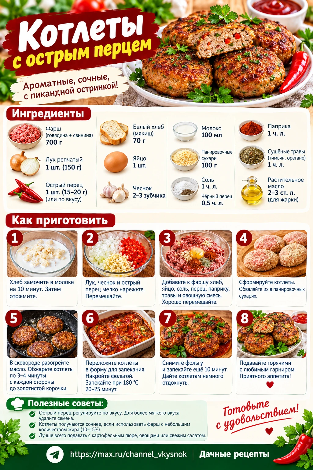 Котлеты с острым перцем