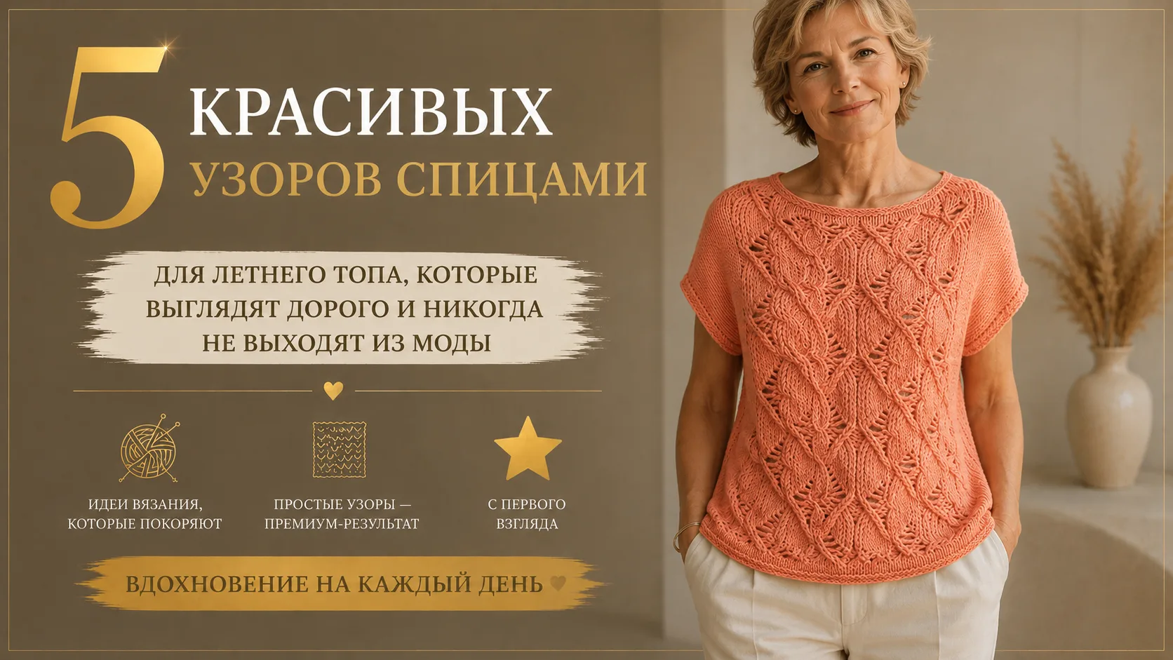 Летний топ, связанный спицами, может выглядеть по-настоящему дорого, если выбрать прави...
