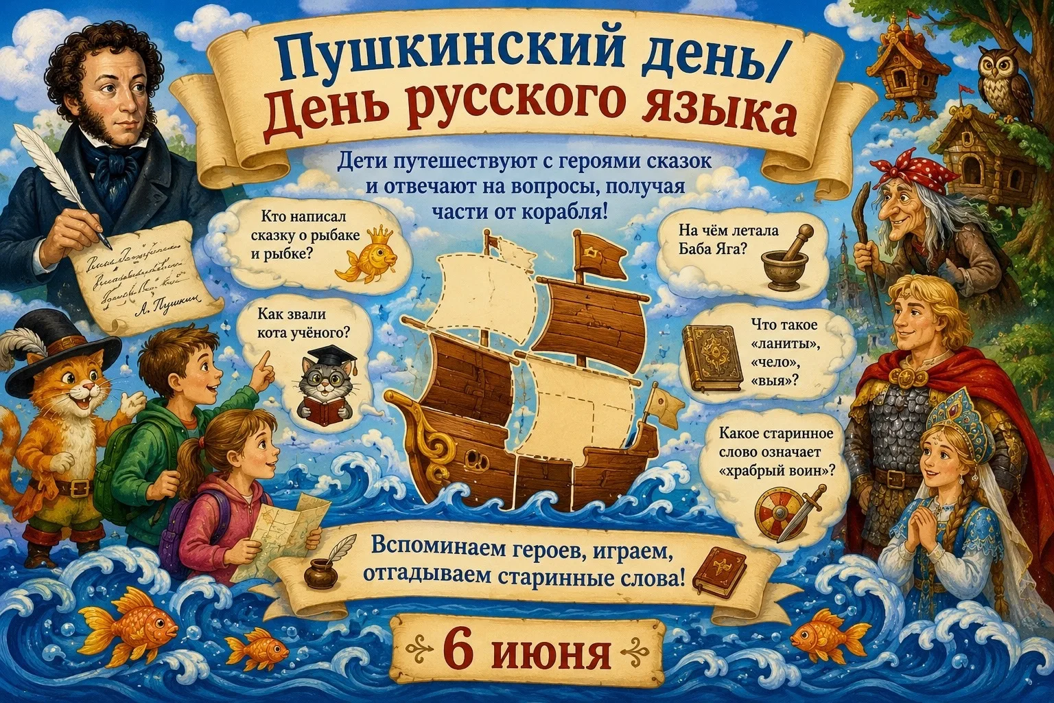 6 июня — День рождение великого поэта и День русского языка 🇷🇺✨

Сегодня, 6 июня, мы отмечаем двой
