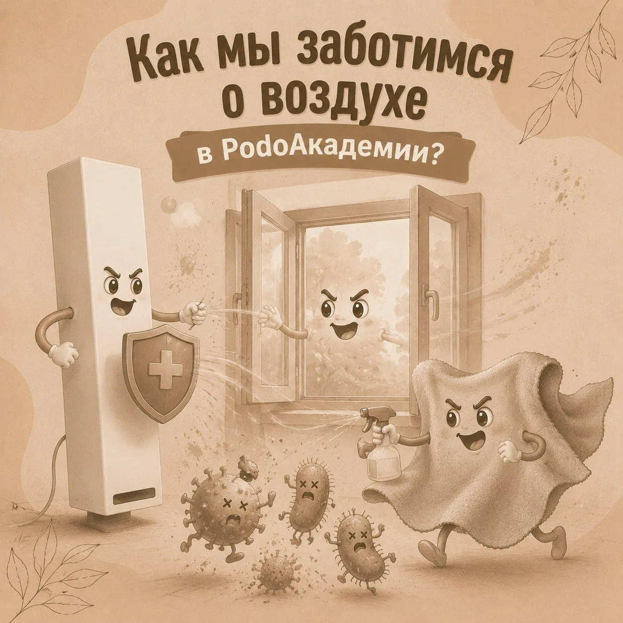 Как мы заботимся о воздухе и чистоте в PodoАкадемии 💨✨