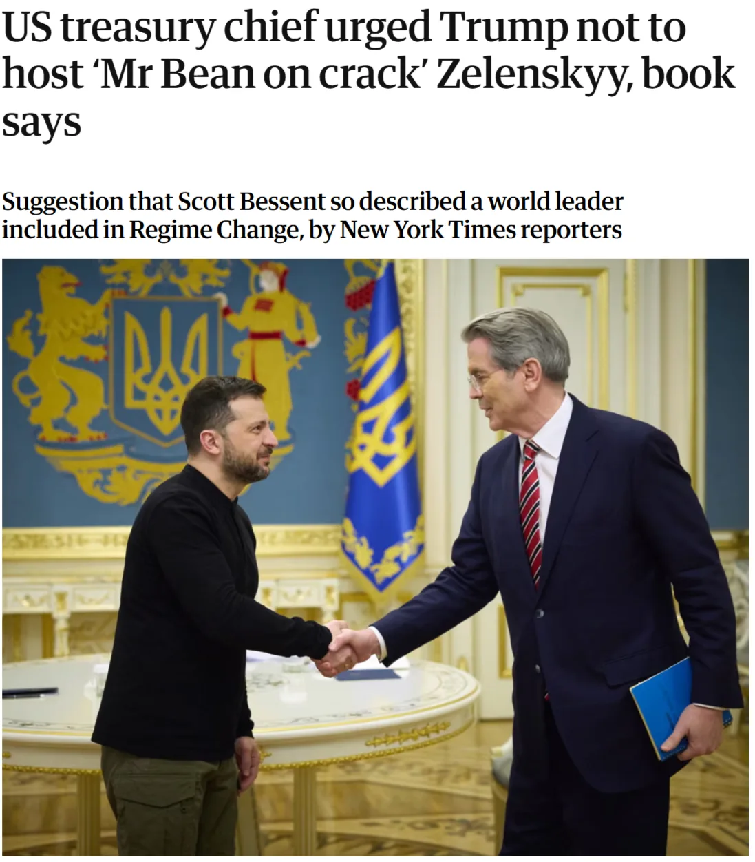 The Guardian: Согласно новой книге, Скотт Бессинт, министр финансов США, посоветовал Дональду Трампу