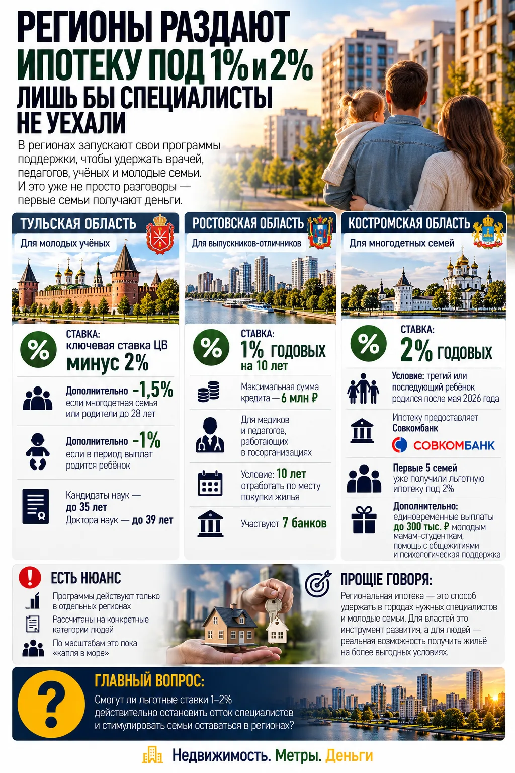 РЕГИОНЫ ДАЮТ ИПОТЕКУ ПОД 1–2%, ЧТОБЫ УДЕРЖАТЬ НУЖНЫХ СПЕЦИАЛИСТОВ