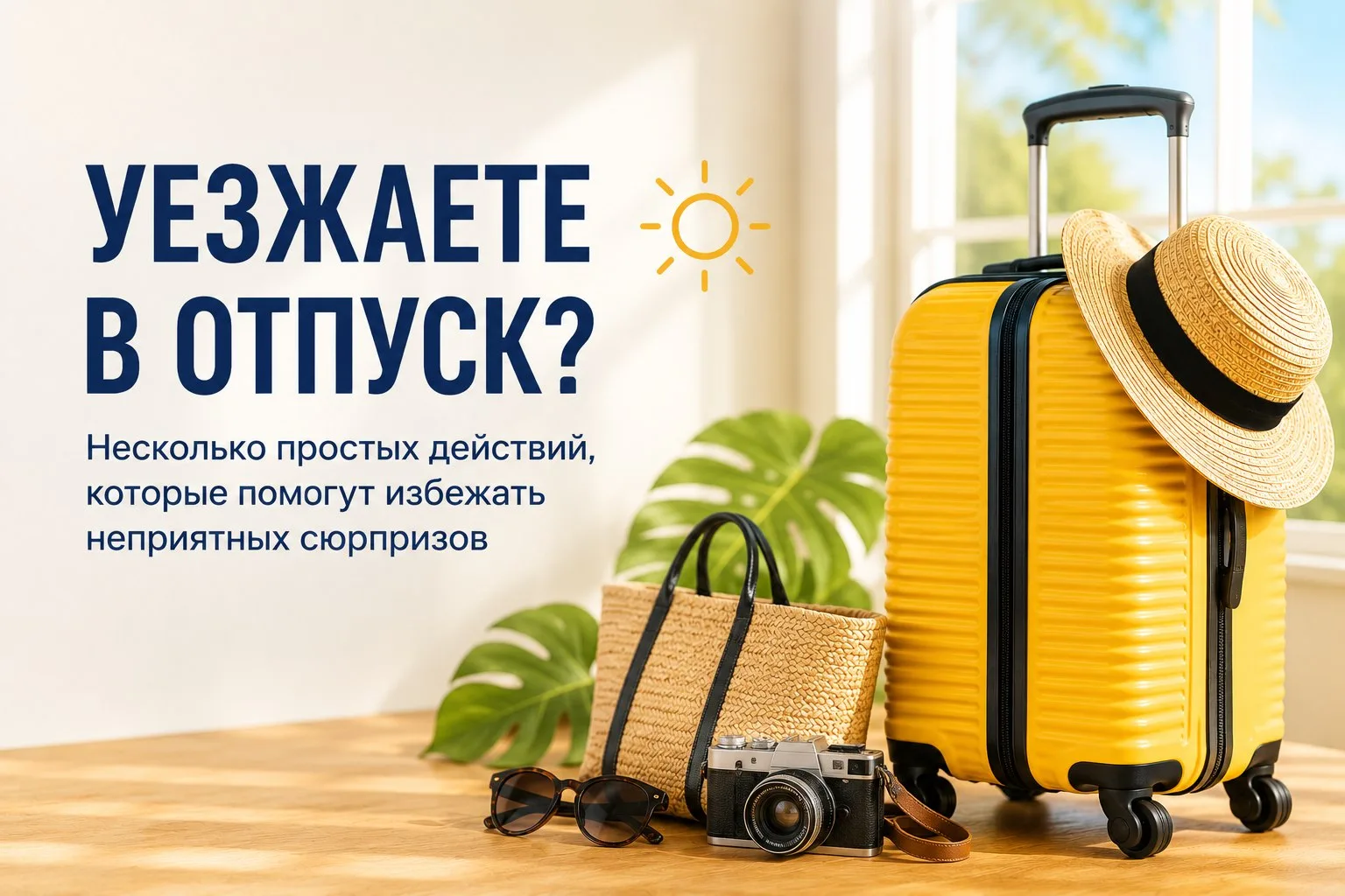 🏖️ Уезжаете в отпуск? Несколько простых действий, которые помогут избежать неприятных ...