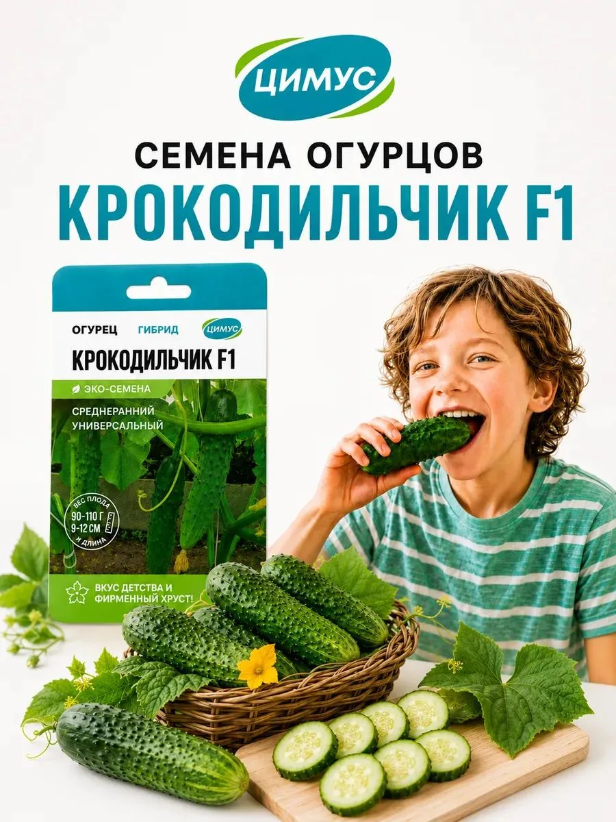 🔥 Семена огурцов гибрид Крокодильчик F1