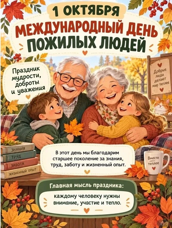 📅 1 октября в Российской Федерации отмечают один из самых замечательных и очень душевн...