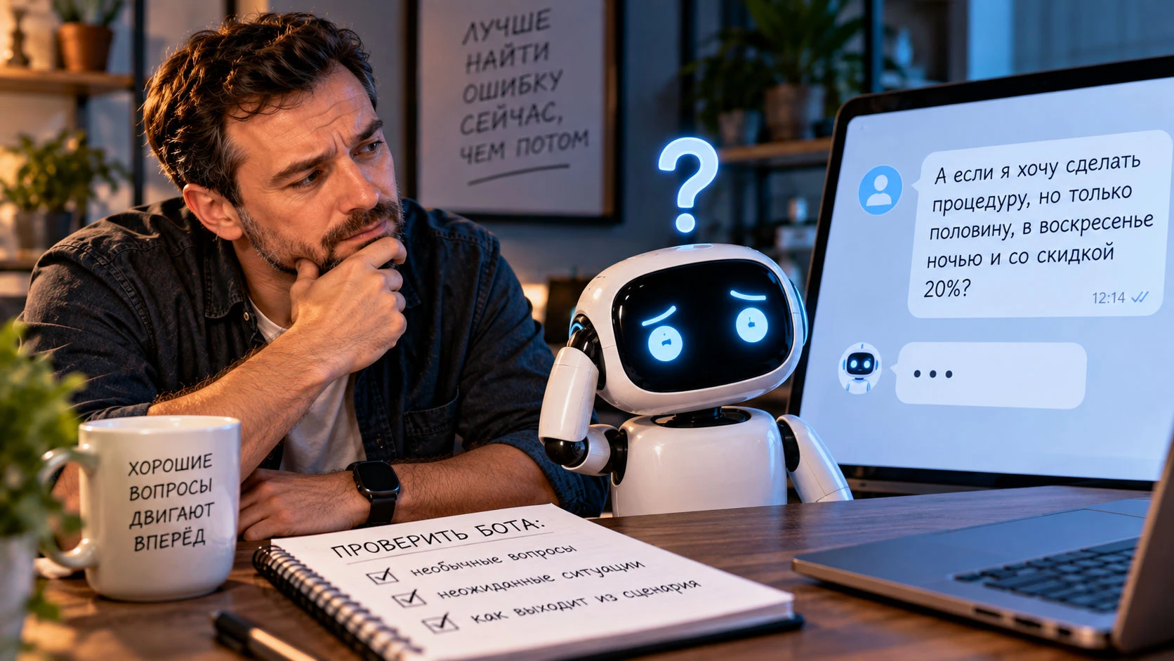 Что будет, если клиент спросит бота о том, чего вообще нет в сценарии?