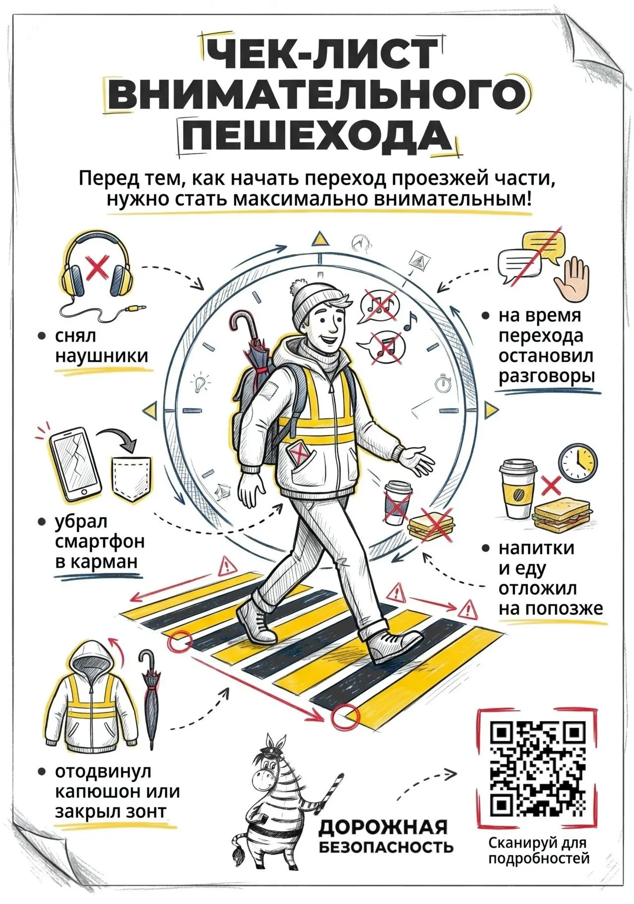 👍❗️Чек-лист внимательного пешехода