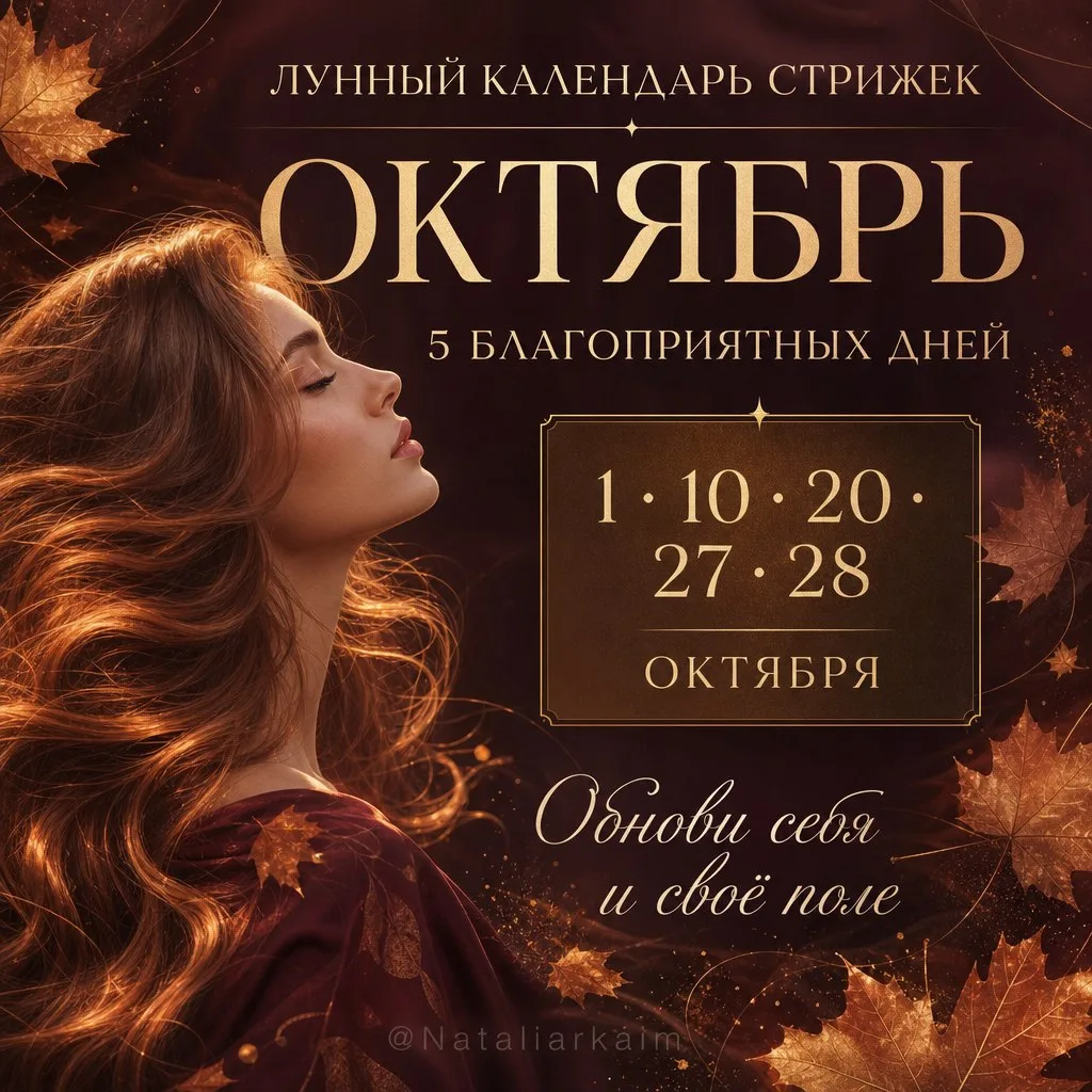 ✂️ ЛУННЫЙ КАЛЕНДАРЬ СТРИЖЕК НА ОКТЯБРЬ