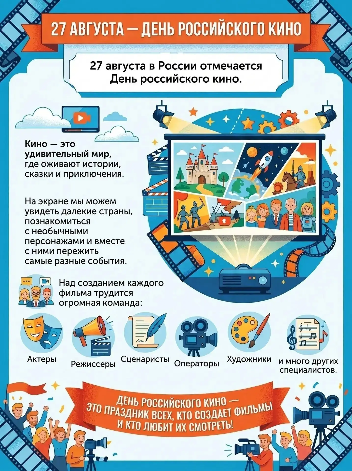 Сегодня, 27 августа, День российского кино!