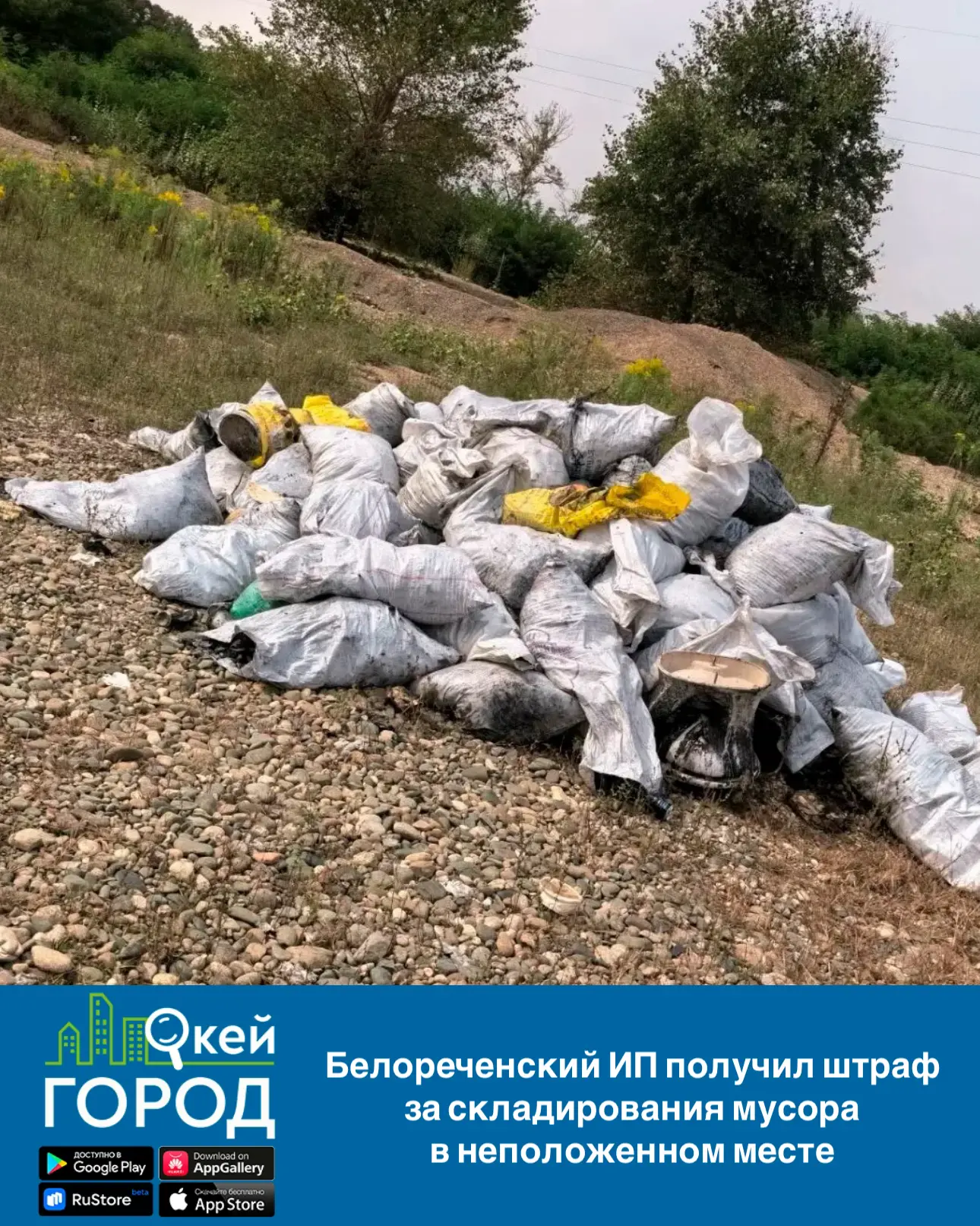 Белореченский ИП получил штраф за складирования мусора в неположенном месте