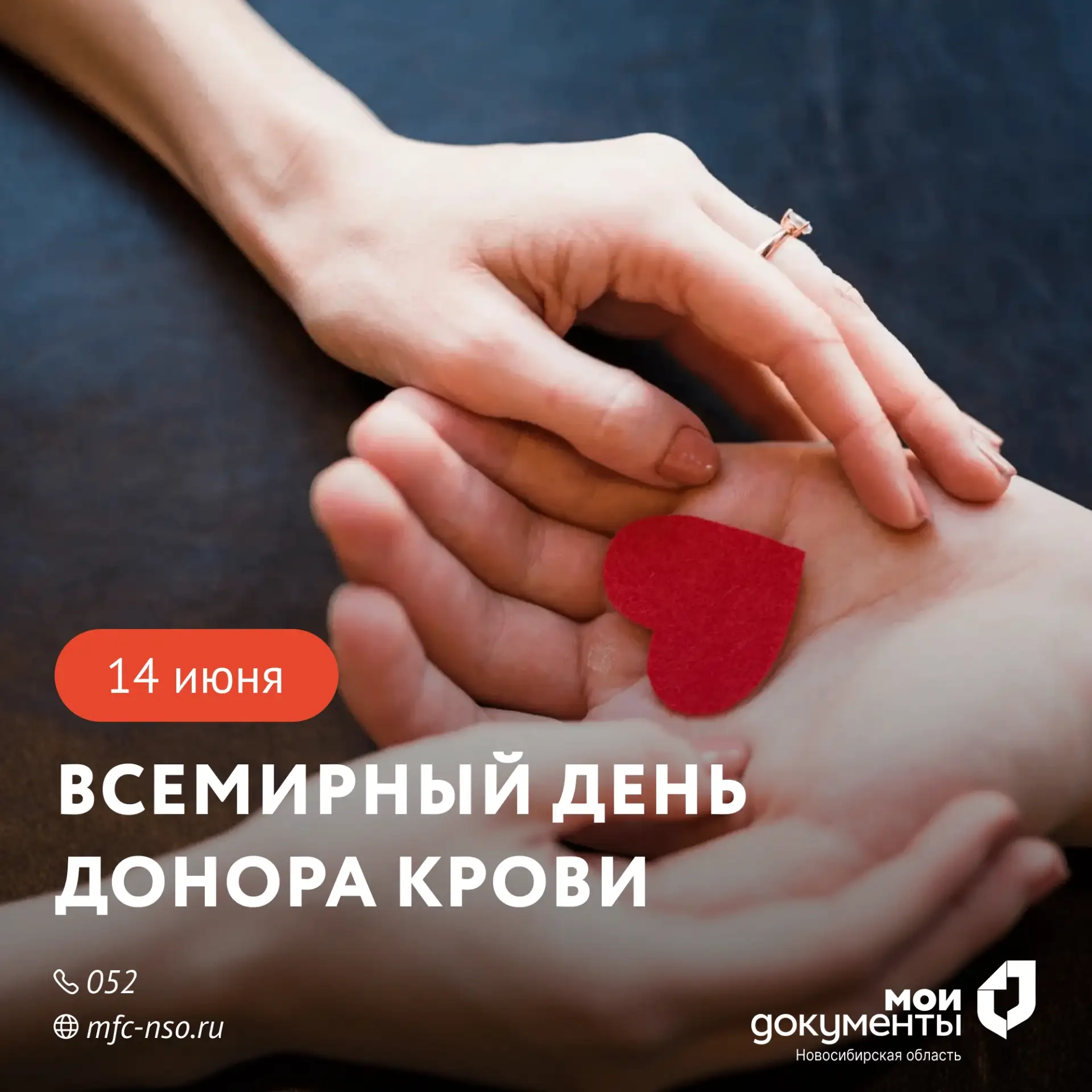 Доноры МФЦ Новосибирской области! 
 
🩸 Сегодня, 14 июня, отмечается Всемирный день донора крови. В 