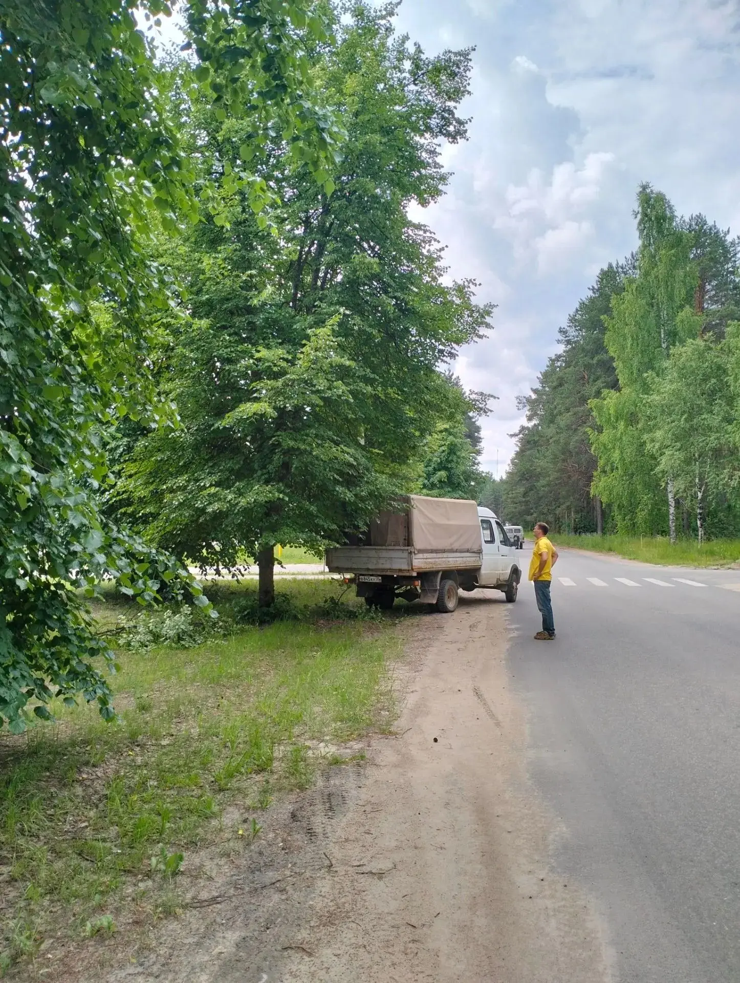 🌳На улице Молодежной был проведен комплекс работ по обрезке деревьев, кроны которых частично закрыв
