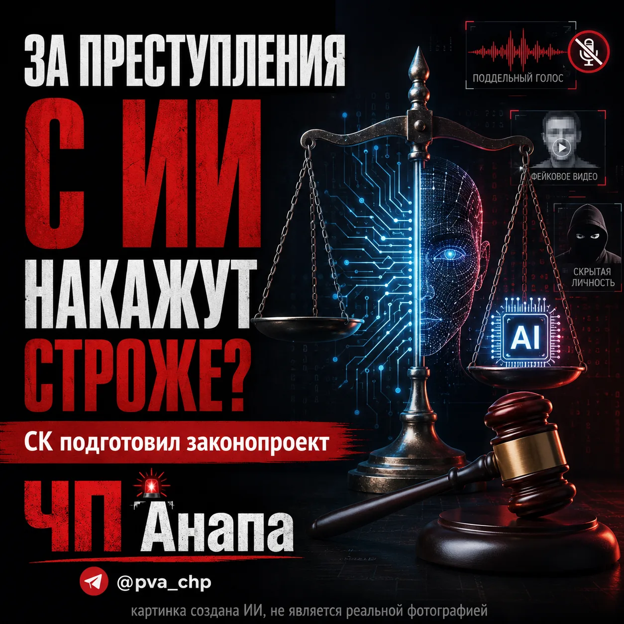 ⚖️ ПРЕСТУПЛЕНИЯ С ИСПОЛЬЗОВАНИЕМ ИИ ПРЕДЛАГАЮТ НАКАЗЫВАТЬ СТРОЖЕ

Следственный комитет России подгот