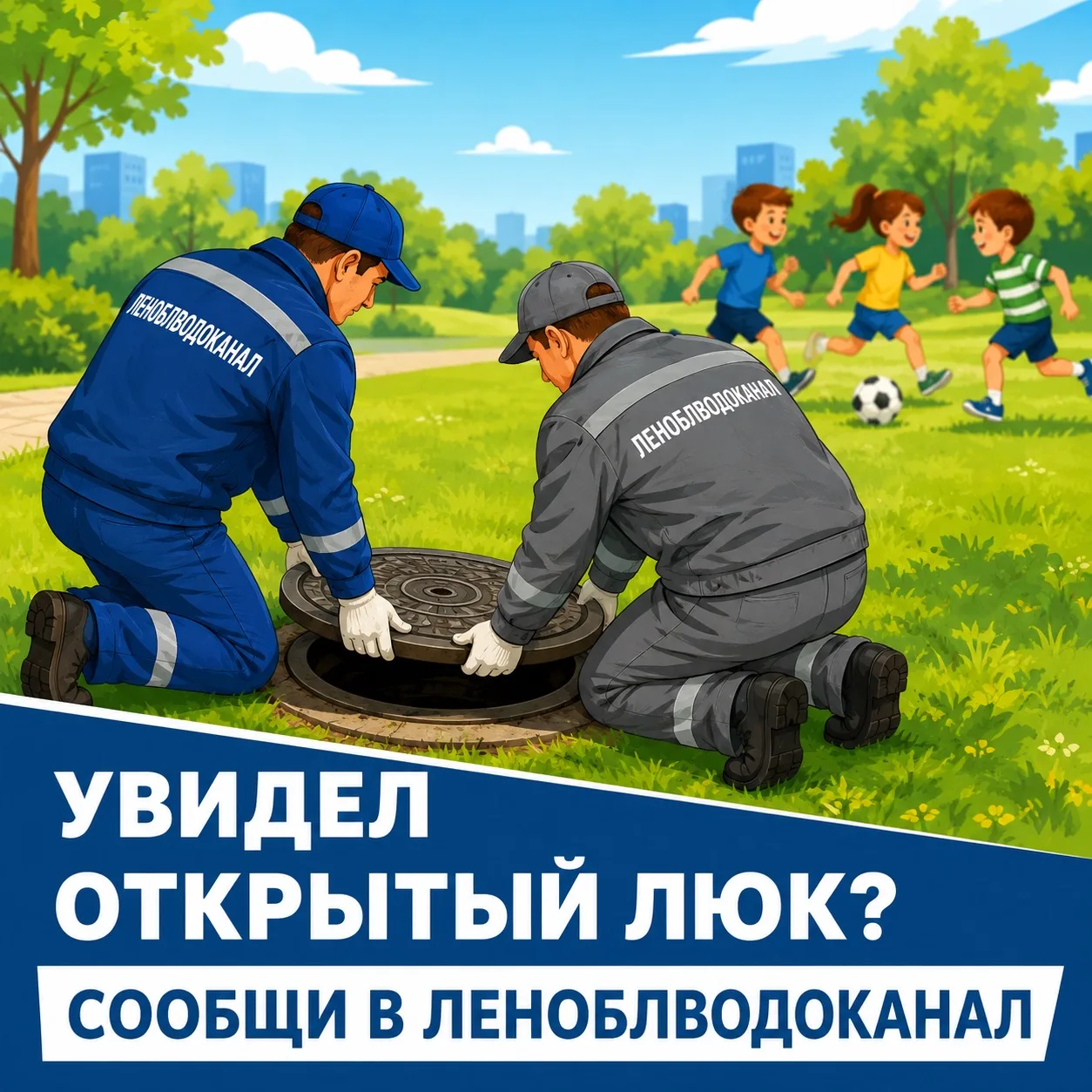 Открытый люк — опасность для окружающих!