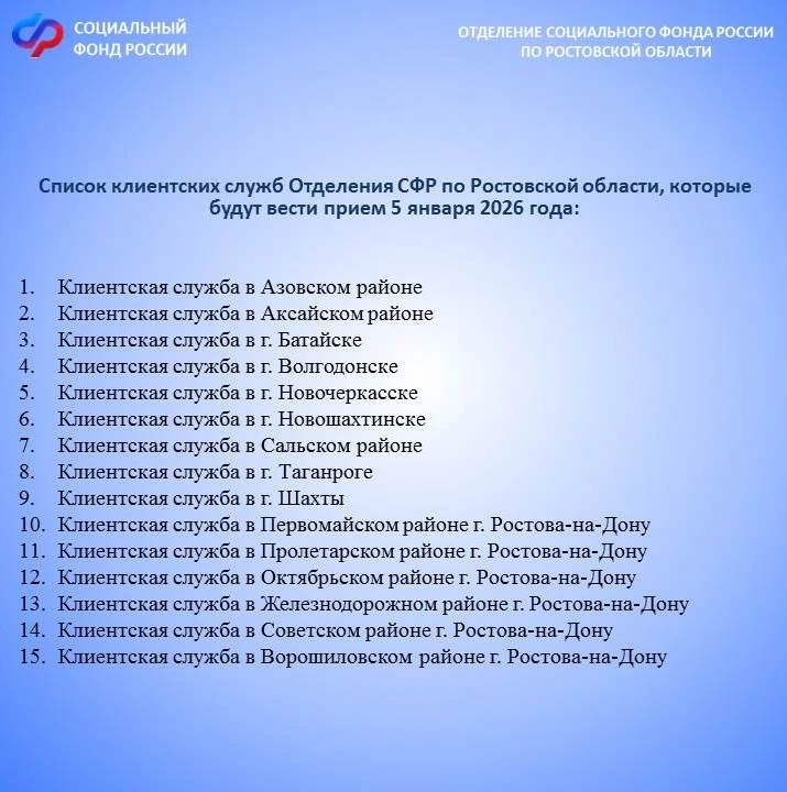 ✅Отделение СФР по Ростовской области изменит график работы в связи с новогодними каникулами.   ❗Праз