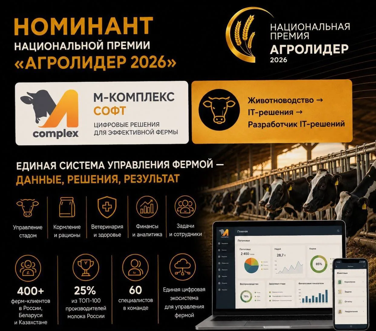 Номинант Национальной премии «АГРОЛИДЕР 2026» — ООО «М-КОМПЛЕКС СОФТ»