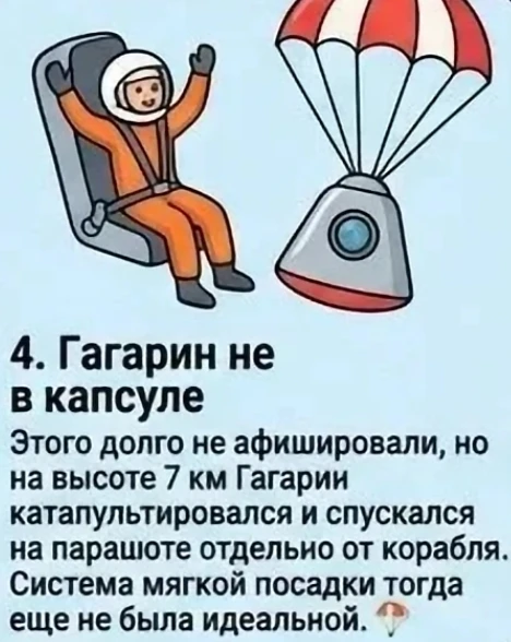 «Поехали!», или 7 интересных фактов  о Юрии Гагарине  🚀12 апреля 1961 года – дата, которая известна 