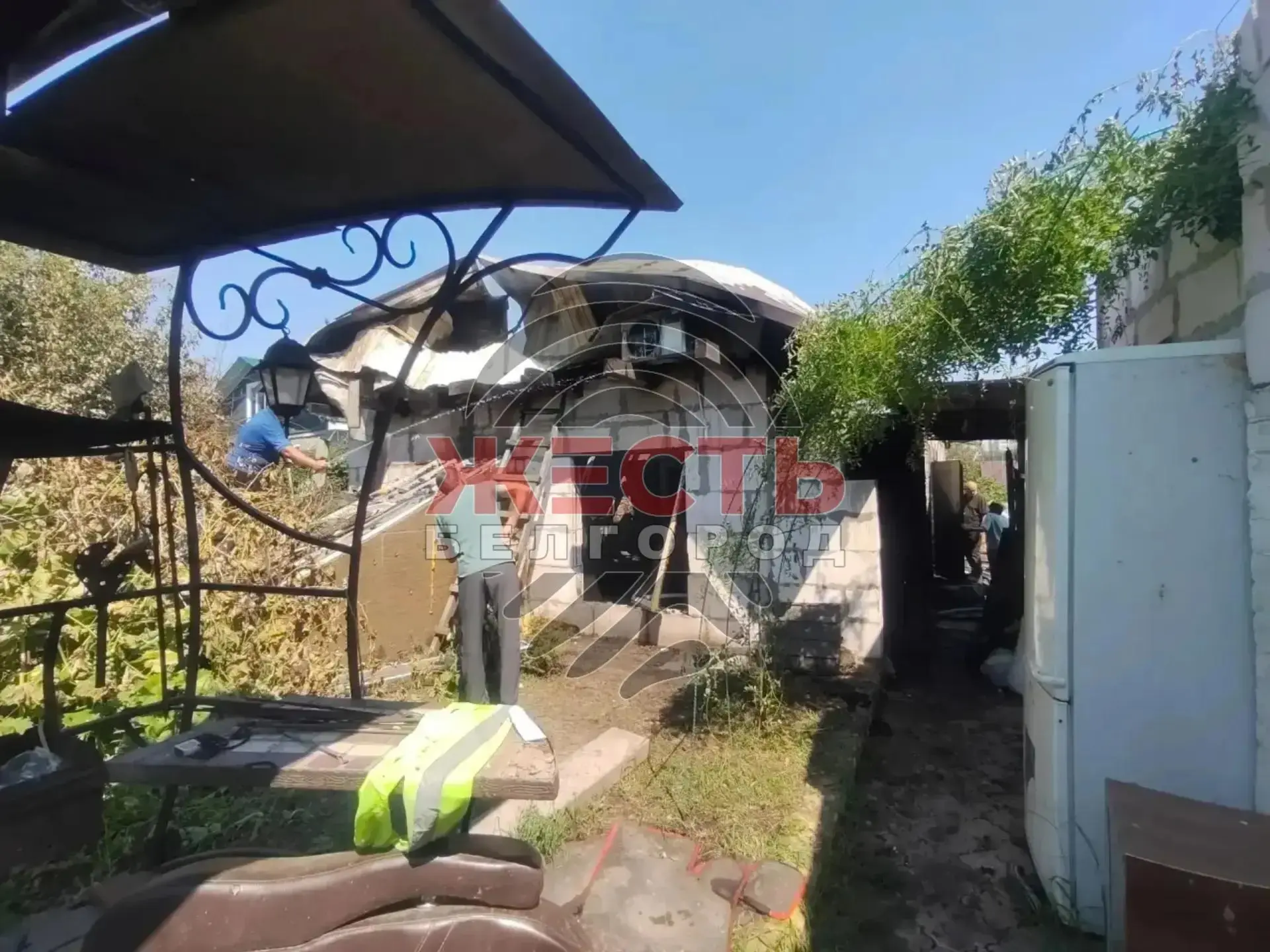 ❗️Всё, что осталось от сгоревшего дома в поселке Майской Белгородского округа.