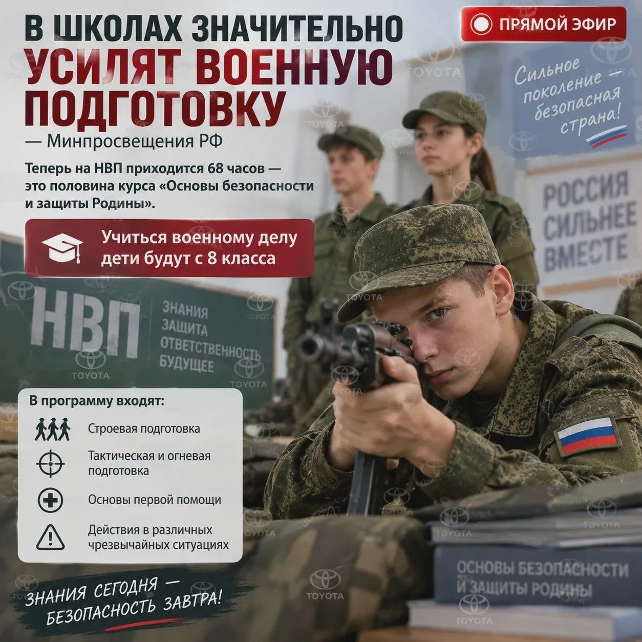 Курс НВП в школах составит 68 часов