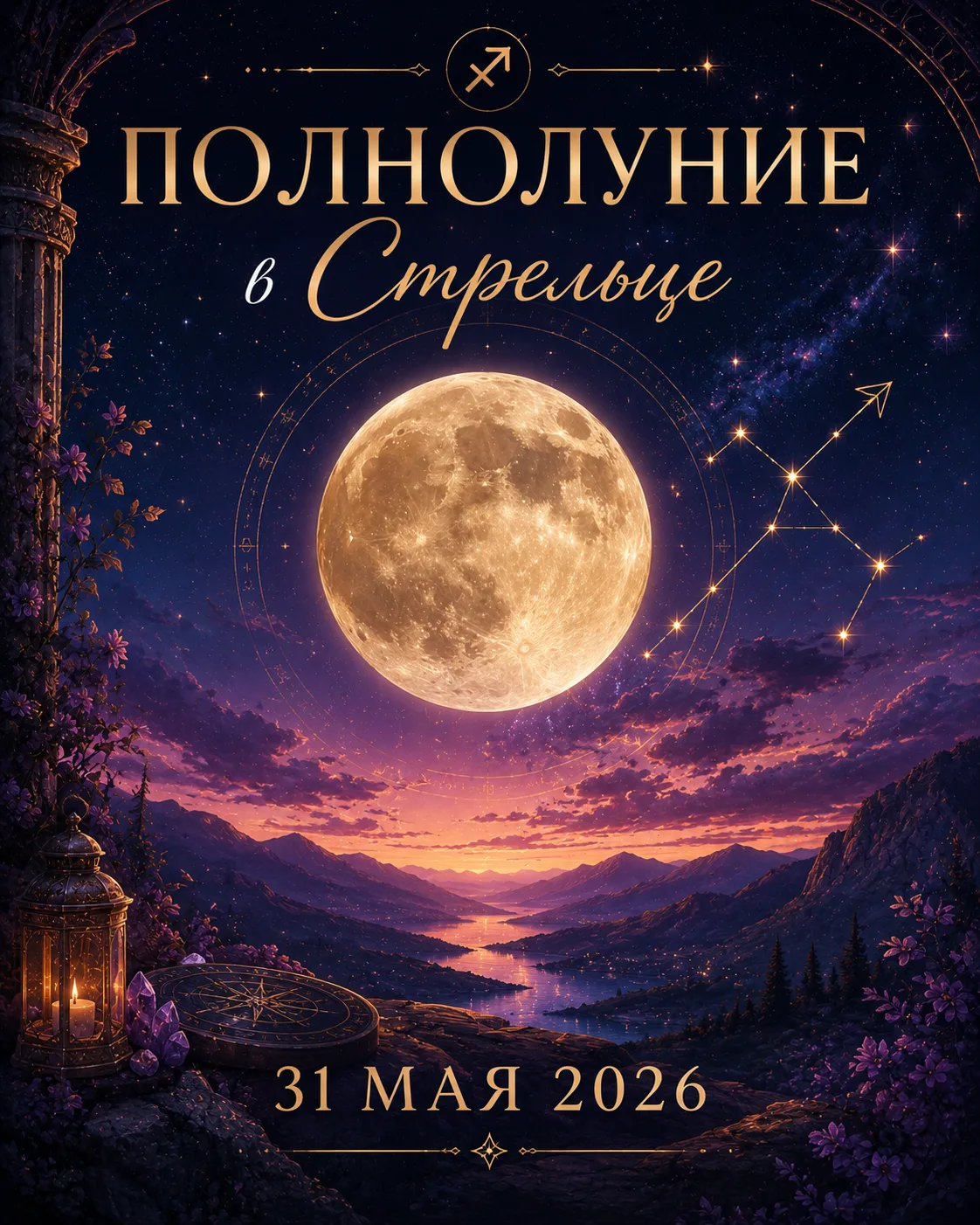 🌕 31 мая нас ждёт Полнолуние в Стрельце