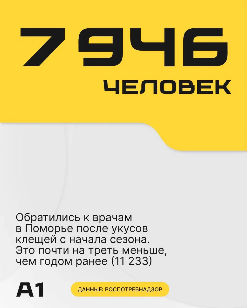 Больше всего пострадавших зафиксировали в Архангельске — 924 случая присасывания клещей...