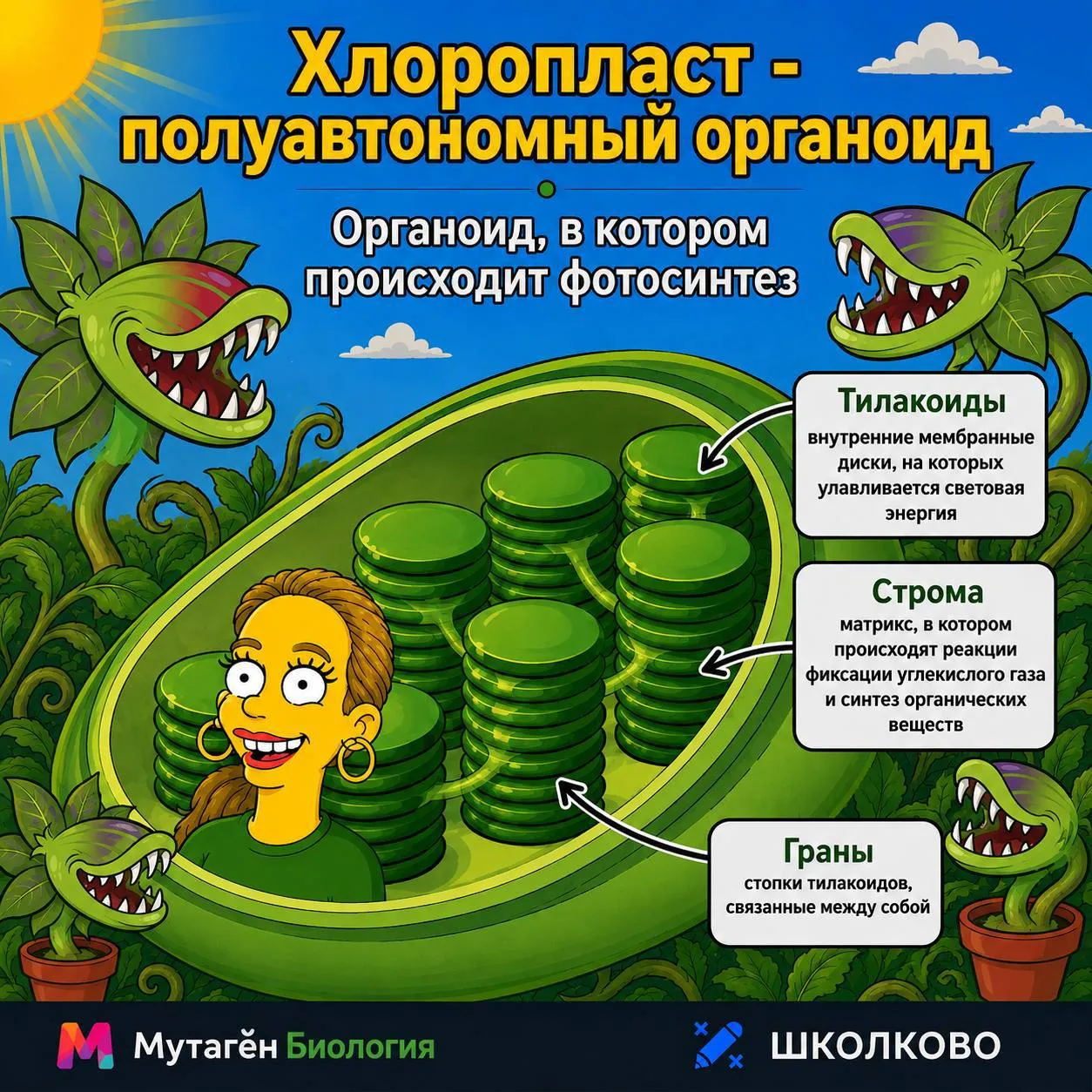 Базовое строение хлоропласта 🍃