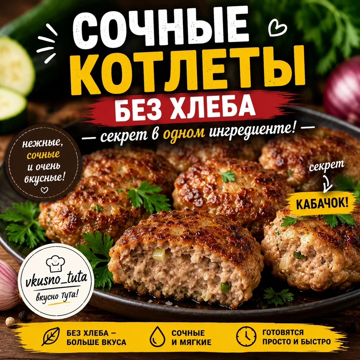 # 🥩 Сочные котлеты без хлеба — секрет в одном ингредиенте

**Ингредиенты:**

* фарш (свинина + говя