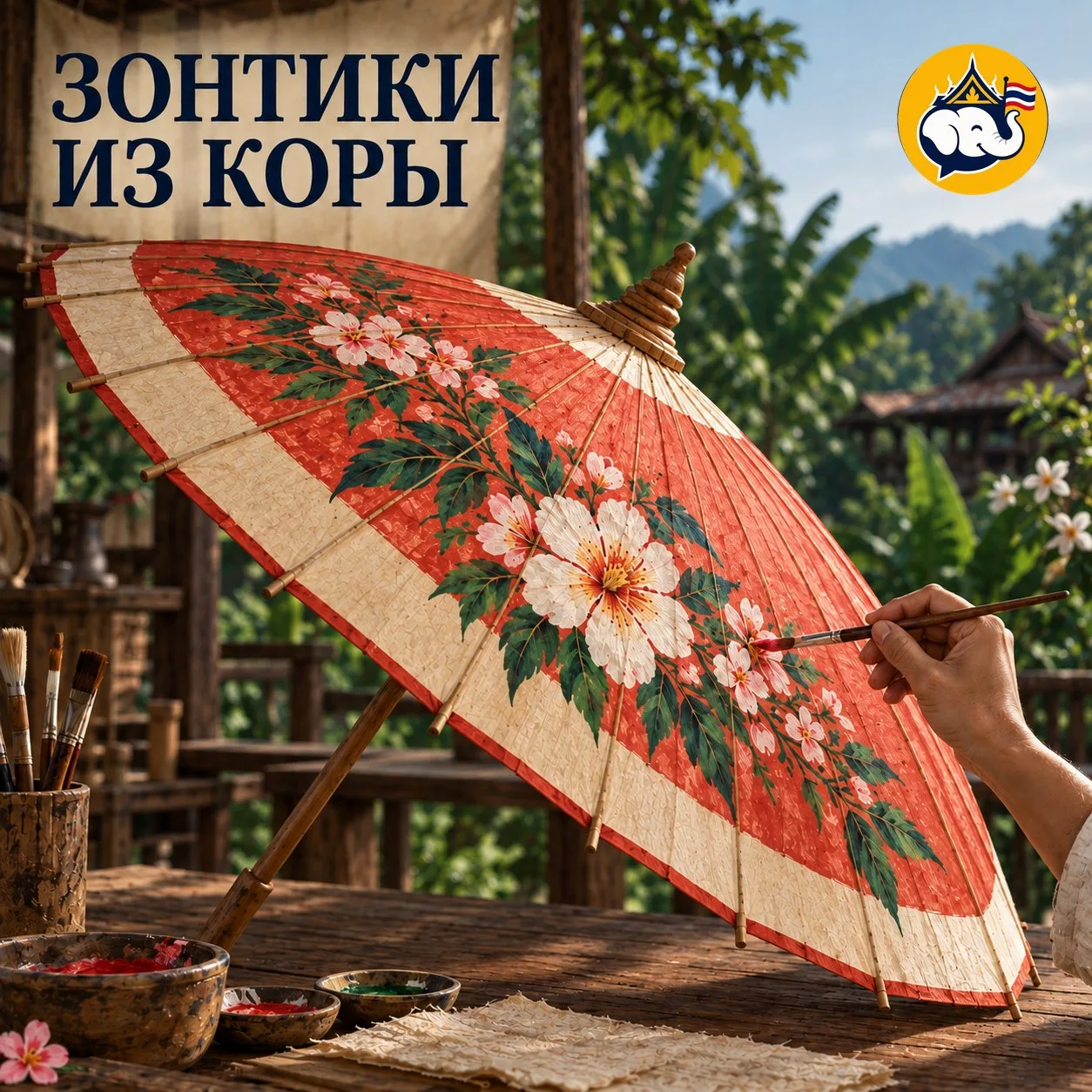 🇹🇭 Как в Таиланде делают зонтики из коры?