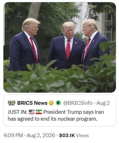 Президент Трамп сказал, что Иран согласился отказаться от своей ядерной программы✌️