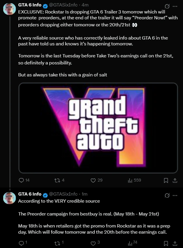 Аккаунт GTA 6 Info, известный своими инсайдами по вселенной Grand Theft Auto, выступил с очередным г