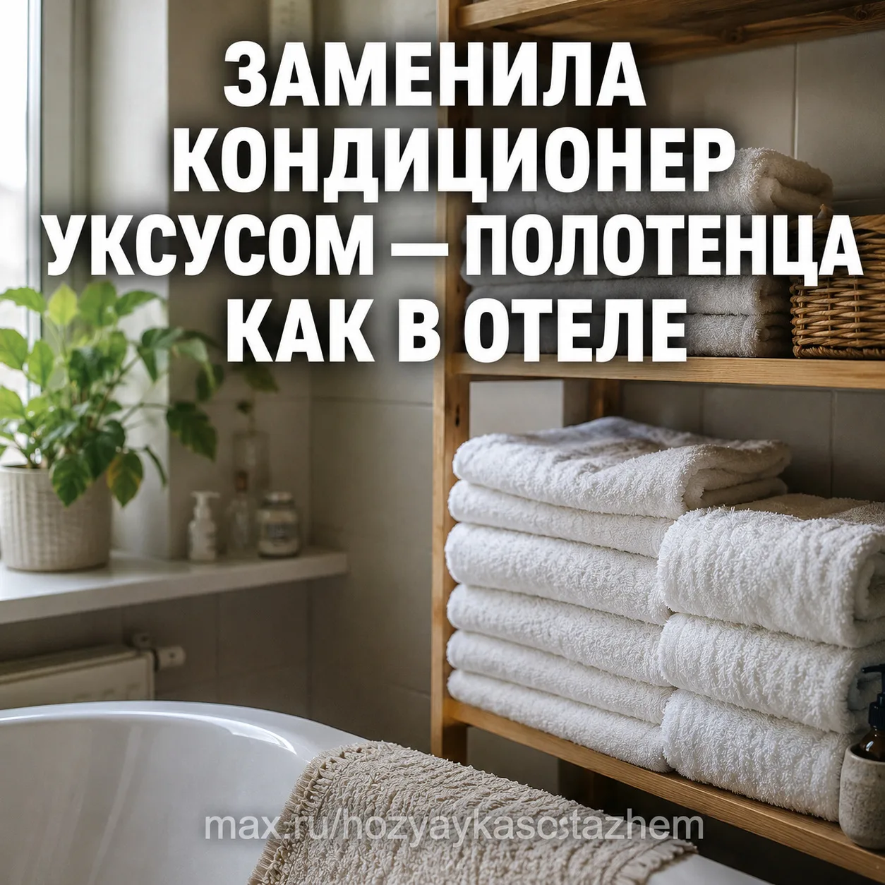 ЗАМЕНИЛА КОНДИЦИОНЕР УКСУСОМ — ПОЛОТЕНЦА КАК В ОТЕЛЕ ЗА 15 РУБЛЕЙ  Махровые полотенца превратились в