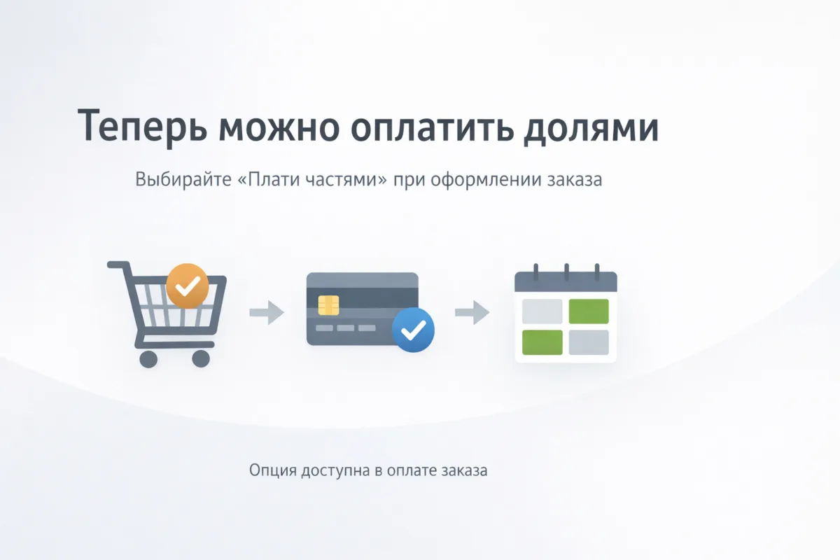 Теперь у нас можно оплатить заказ частями!