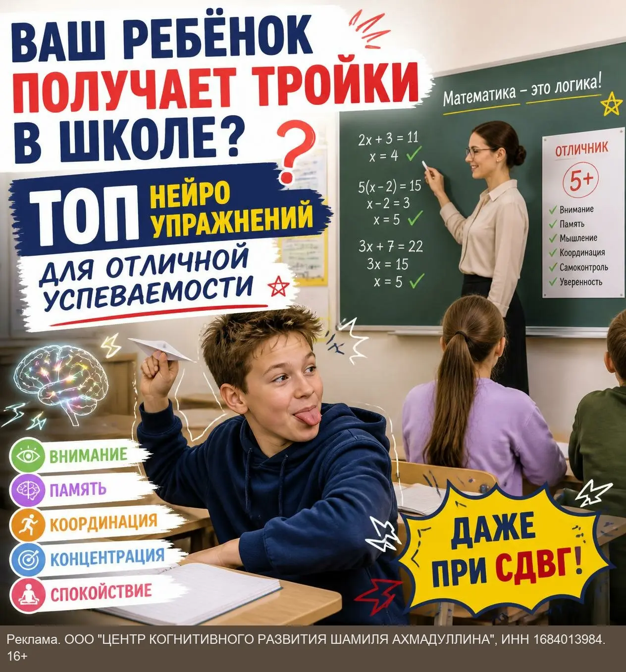 ТОП-нейроупражнения для ребенка с СДВГ. Онлайн-марафон
