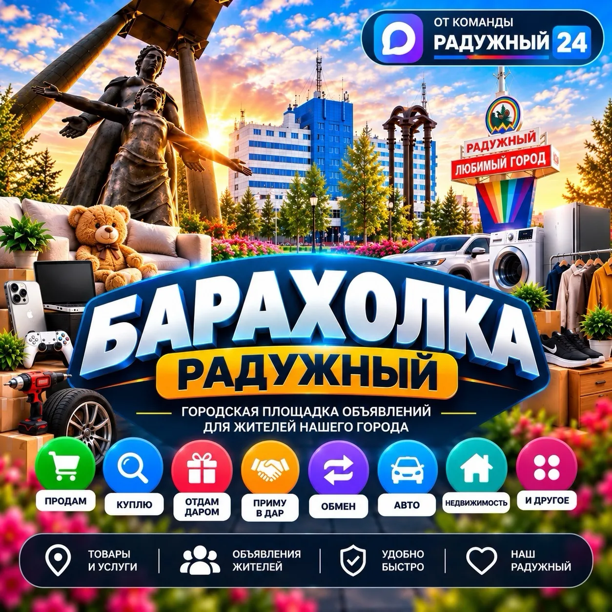 ДОСКА БЕСПЛАТНЫХ ОБЪЯВЛЕНИЙ ГОРОДА РАДУЖНЫЙ 📣