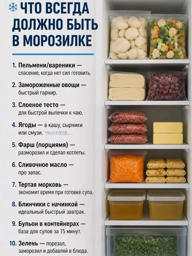 Что всегда должно быть в  морозилке