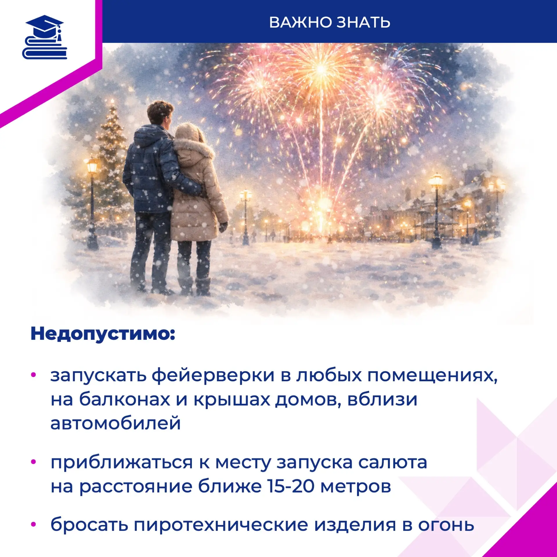 🎆Напоминаем о важности правил безопасности при использовании пиротехники  Фейерверки – неотъемлемая 