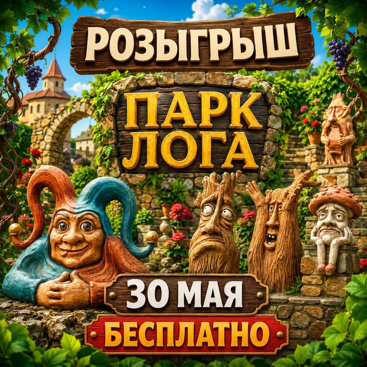 🎁 🎉🔥 РОЗЫГРЫШ БЕСПЛАТНОЙ ПОЕЗДКИ В ПАРК «ЛОГА» 30 МАЯ🔥🎉